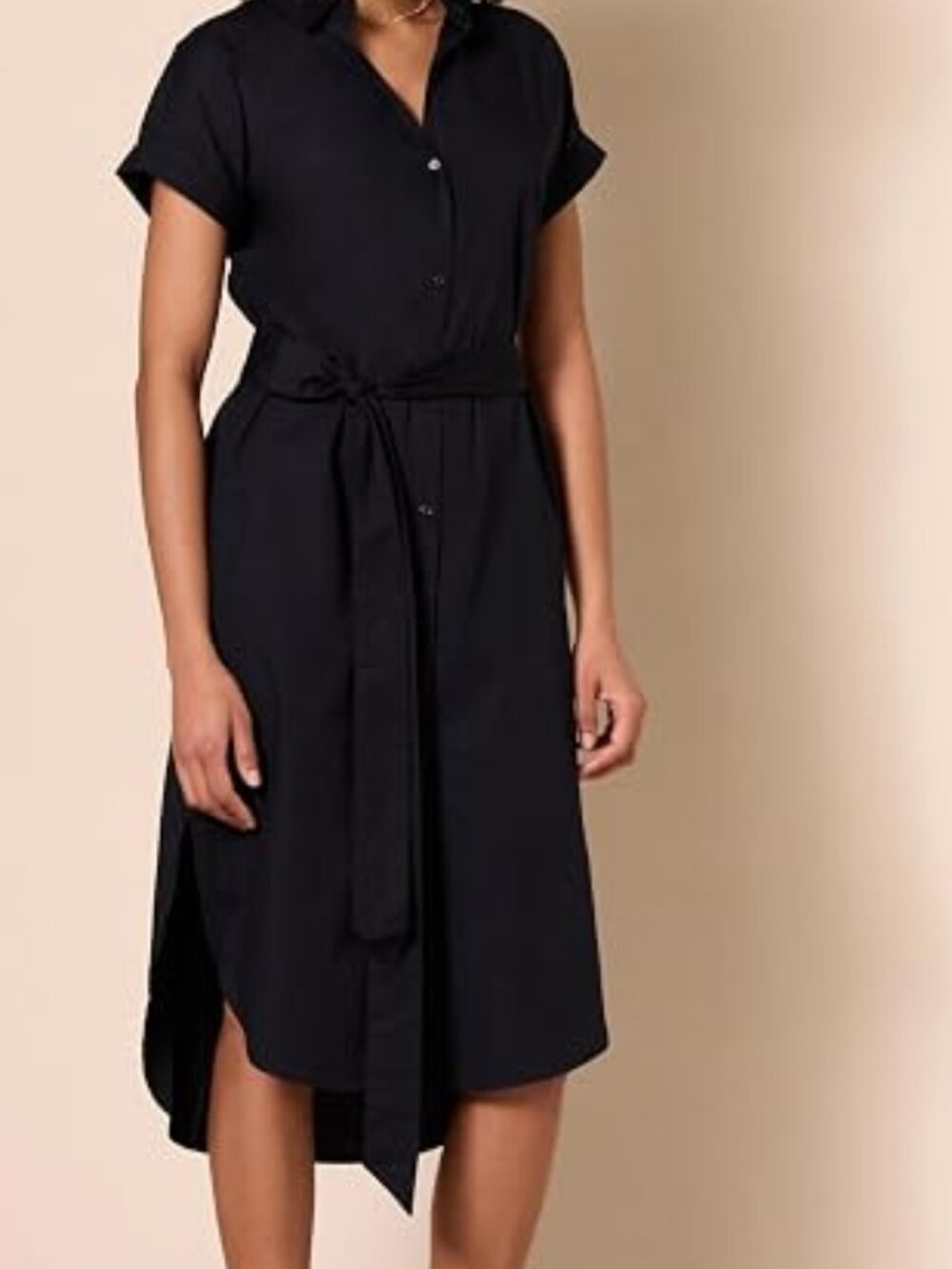 Amazon Essentials Women's Relaxed Fit Short Sleeve Belted Shirt Dress